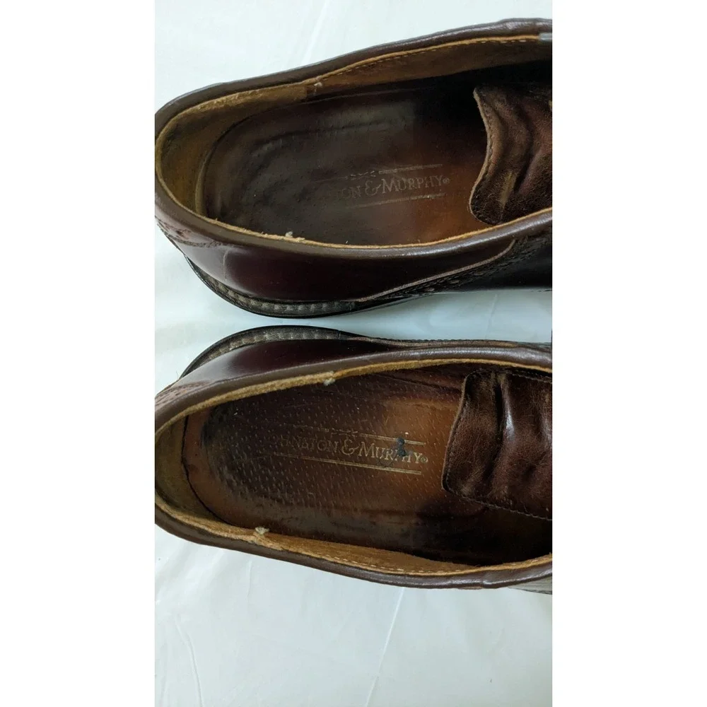 Johnston Murphy Brown Leather Saddle Oxford Brogue Dress Shoes Men's 8.5 M